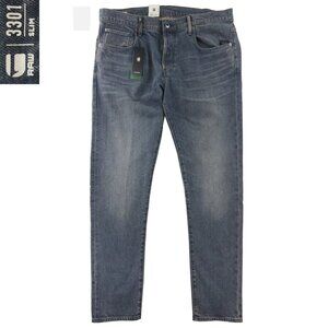 G-Star Raw Jeans 3301 Slim Button Fly Denim Stretch Men "38x34" Actual 40x34 NWT